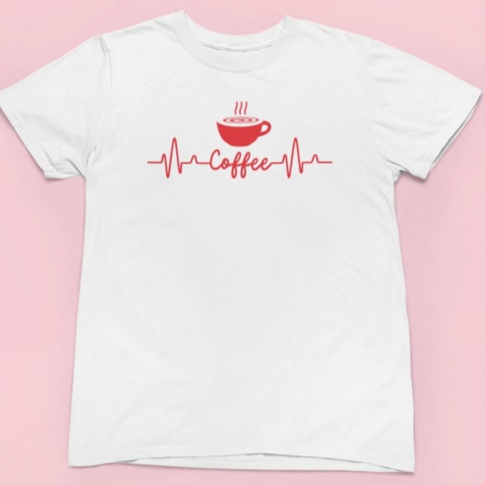 Coffee Heartbeat T-Shirt - Ignite Your Passion with Every Sip!